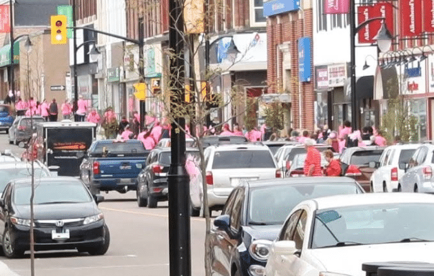 Breast Foot Forward storefront window promotion